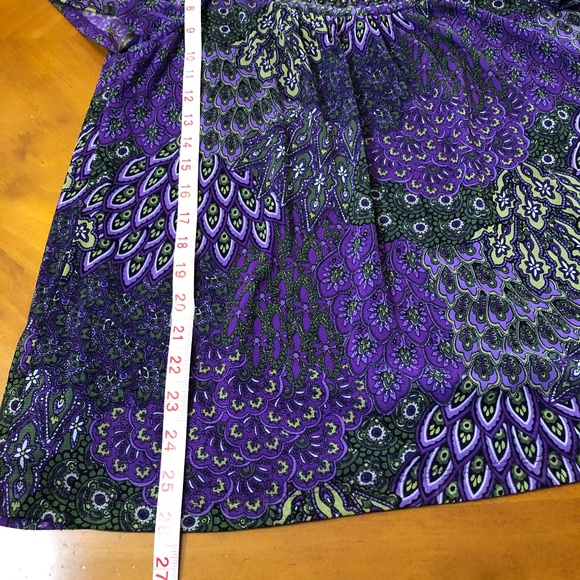 Apt.9 Design Sheer n Beaded Overlay Purple Blouse - Picture 6 of 8